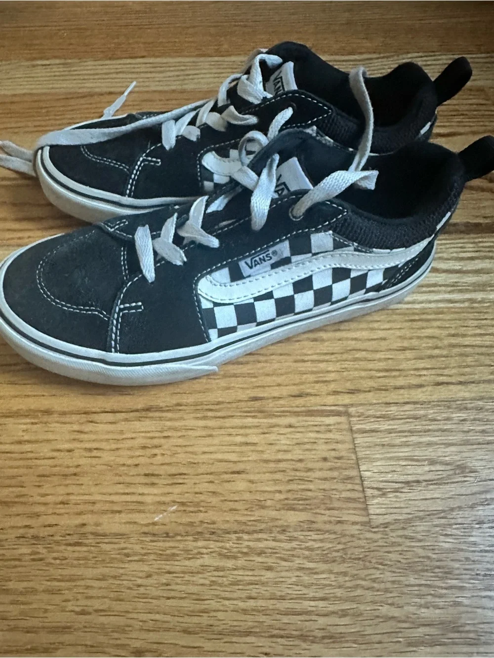 Vans Kids Black & White Checkerboard Low-Top Sneakers